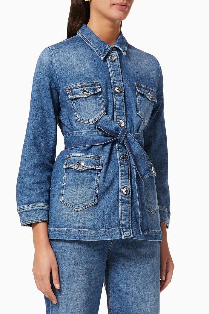 

Lucca Safari Jacket in Denim, Blue