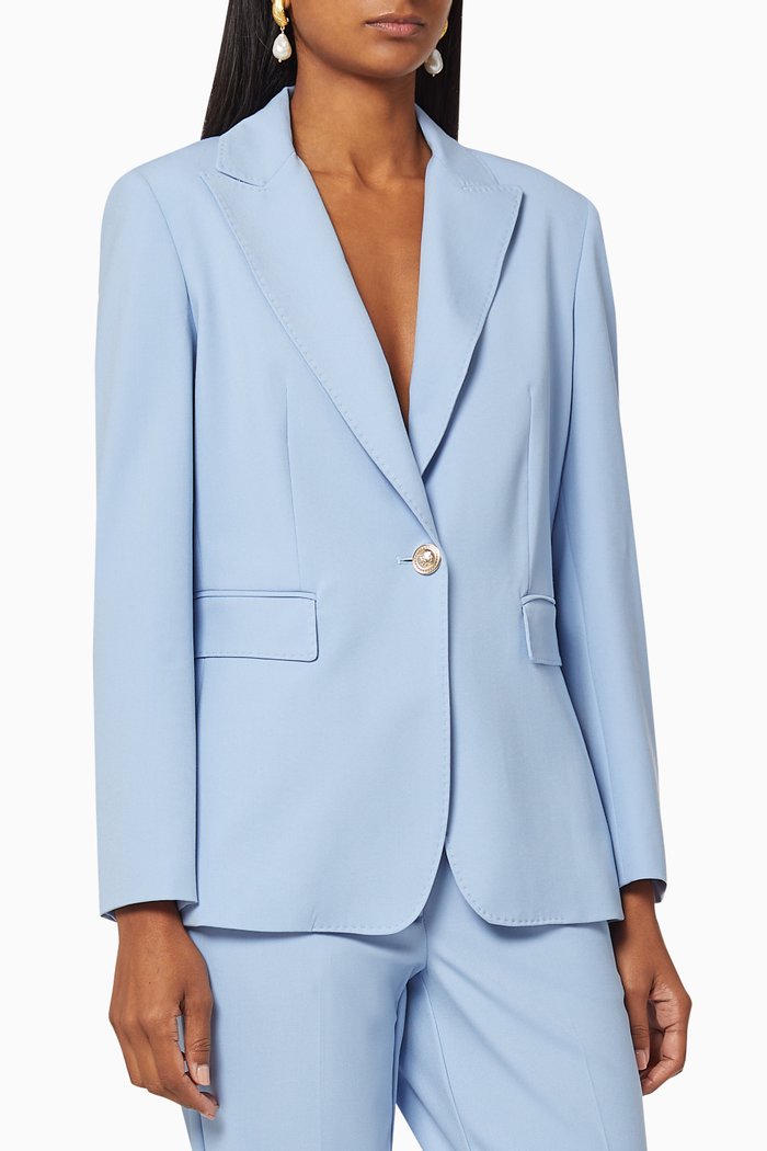 

Senta Single-Breasted Blazer Jacket, Blue