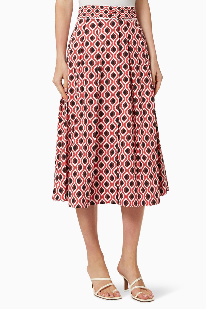 

Spuma Skirt in Stretch Cotton Poplin, Orange