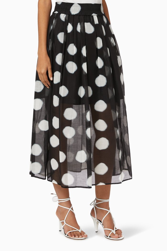 

Lia Polka-dot Skirt in Muslin, Black