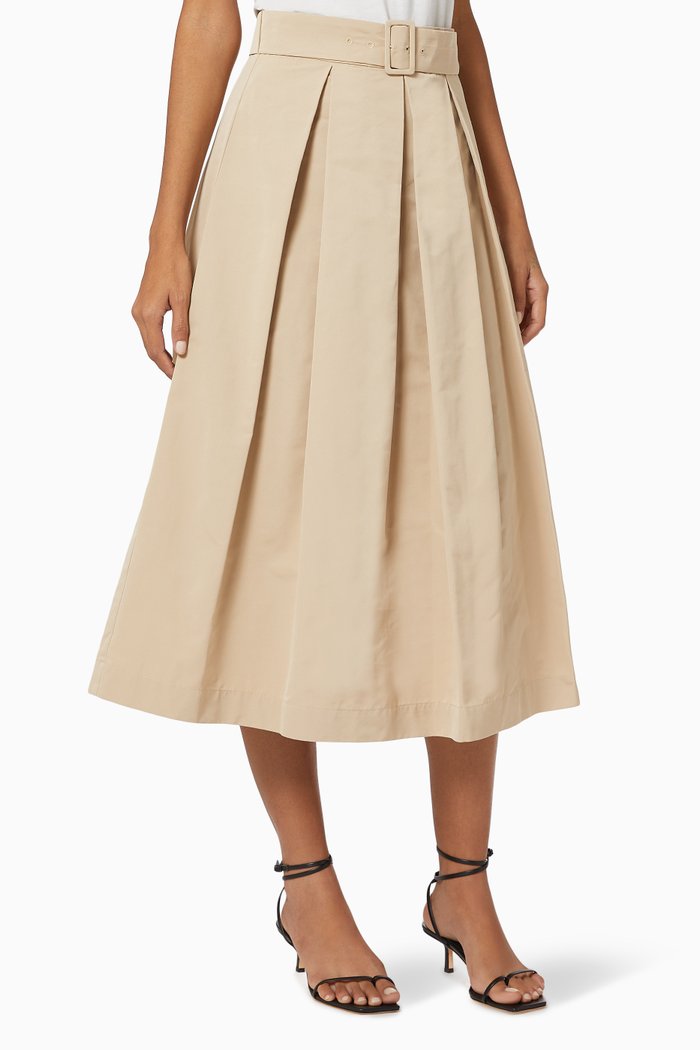 

Erminia Midi Skirt in Cotton, Neutral