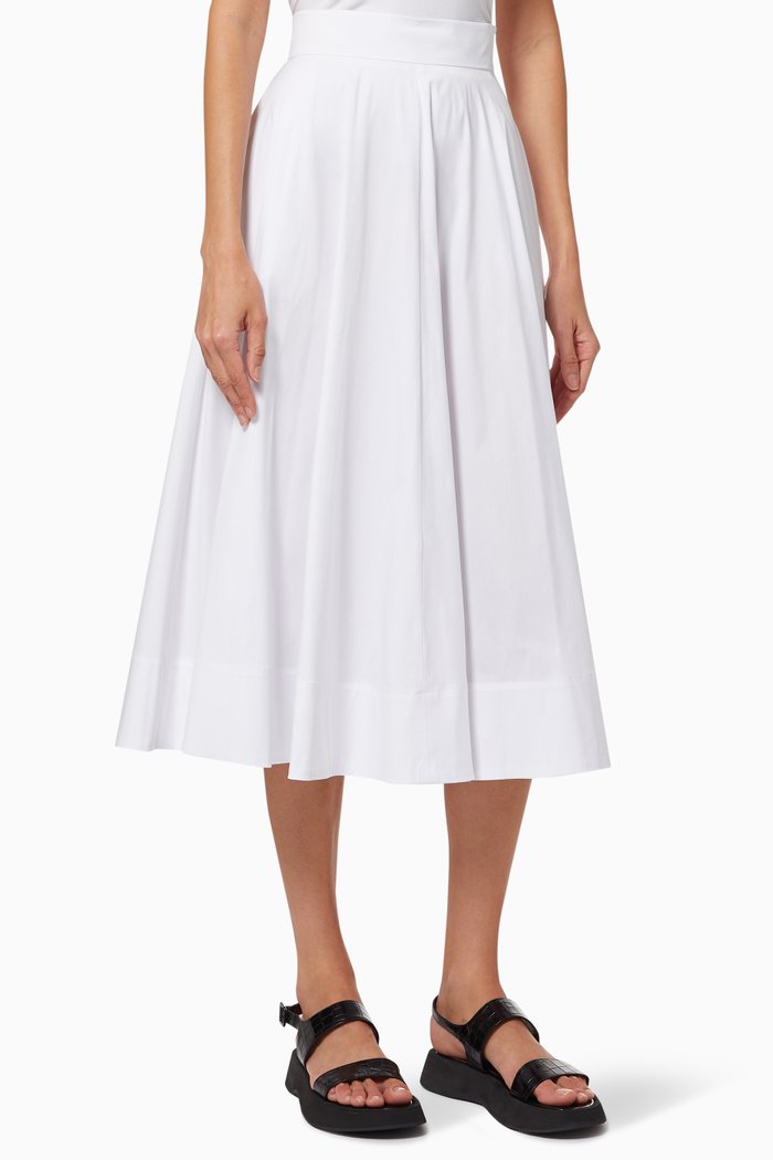 

Pianola Skirt in Cotton Poplin, White