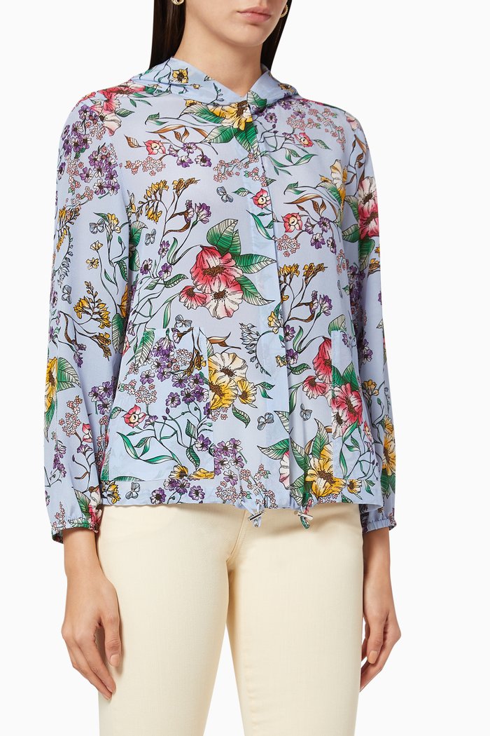

Abano Hooded Silk Shirt, Blue