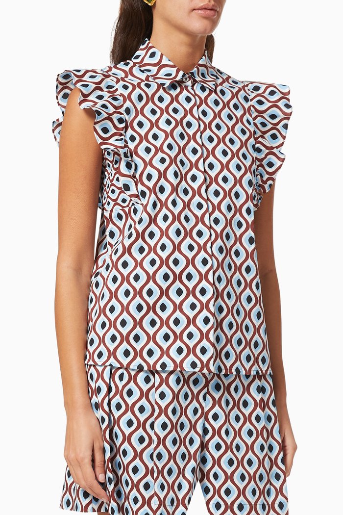 

Cindy Shirt in Stretch Cotton Poplin, Blue