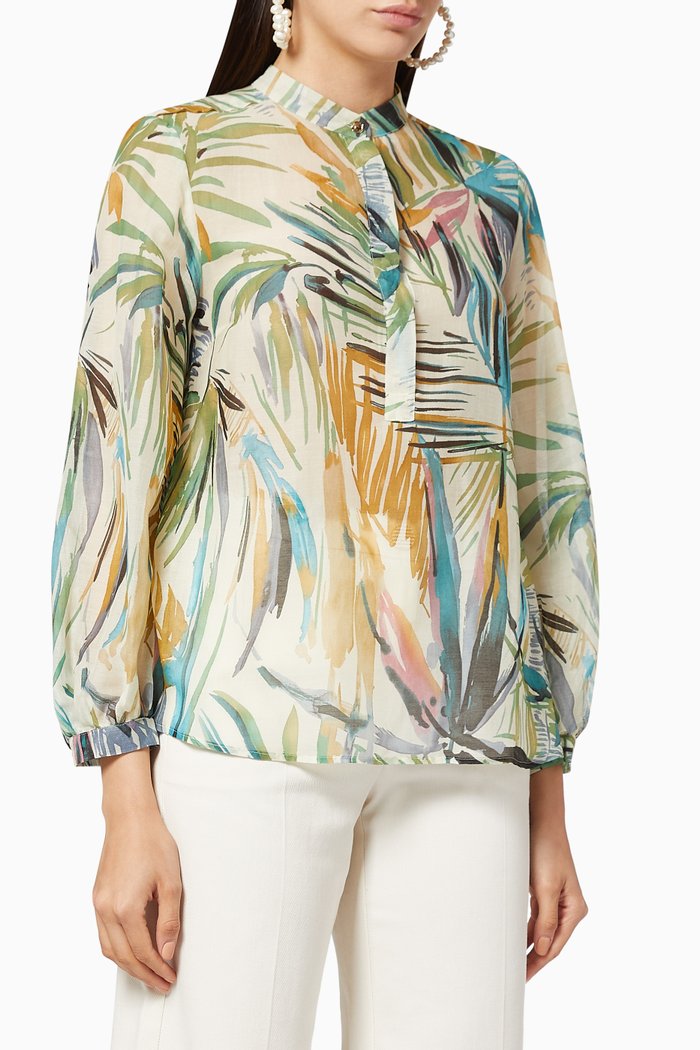 

Curvone Silk-Blend Shirt, White