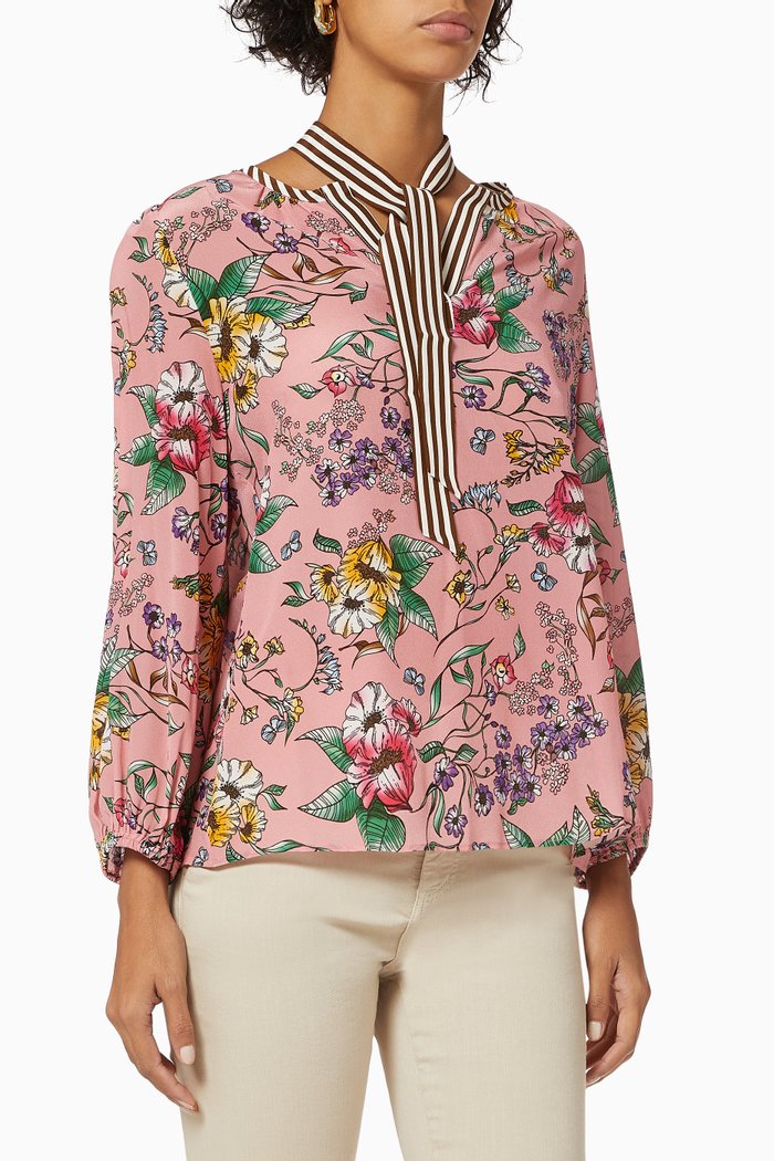 

Largo FLoral Blouse in Silk, Pink