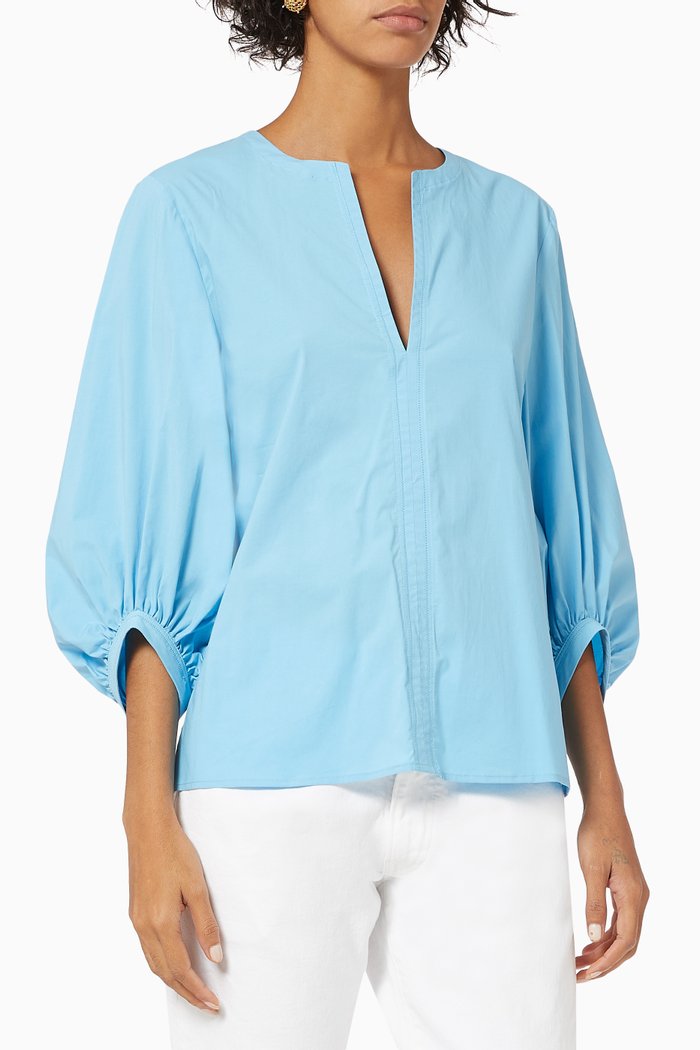 

Master Blouse in Cotton Poplin, Blue