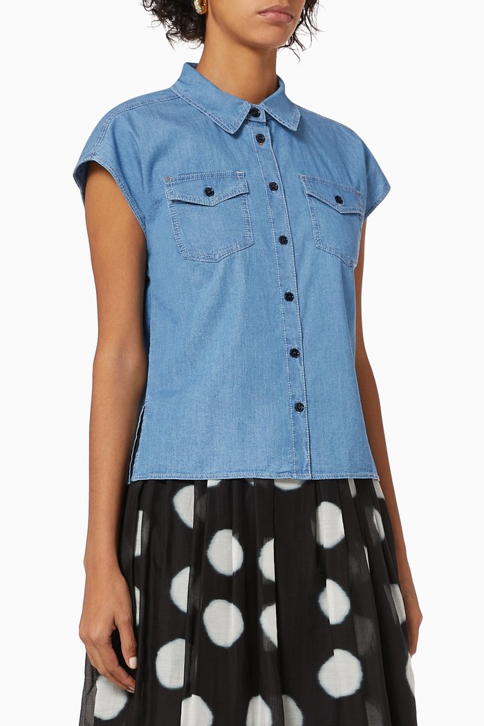

Todi Shirt in Stretch Denim, Blue