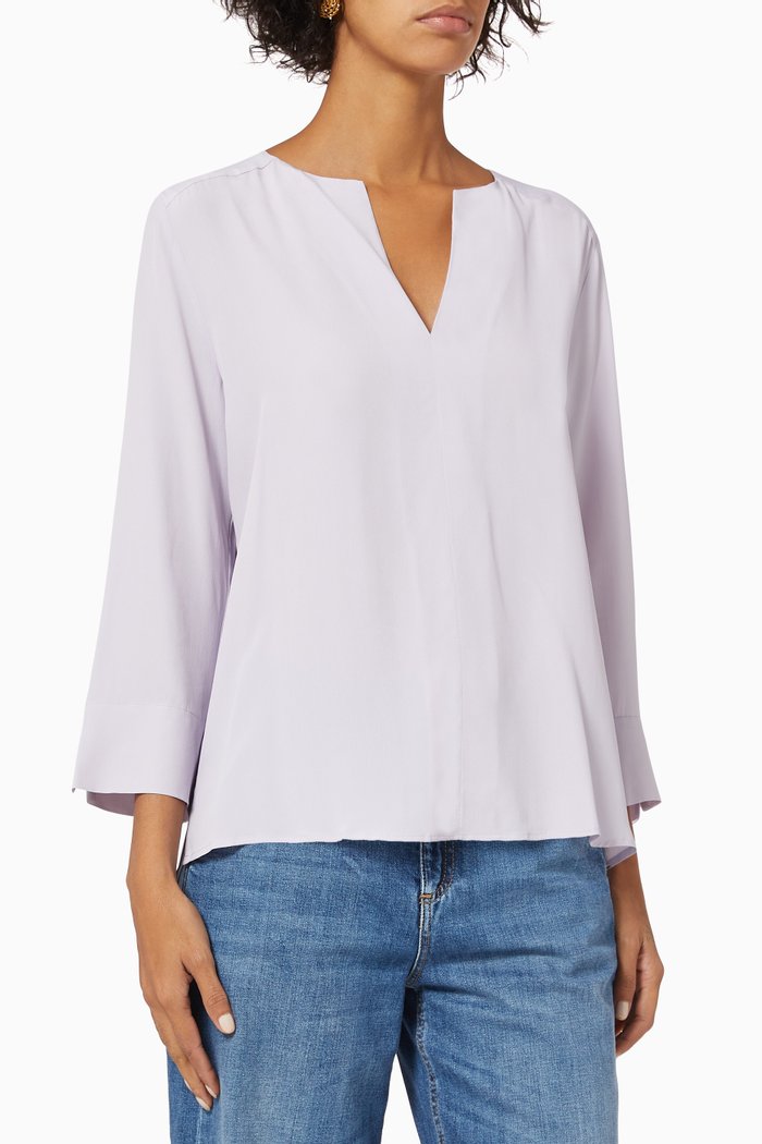 

Ninetta Blouse in Crepe de Chine, Purple