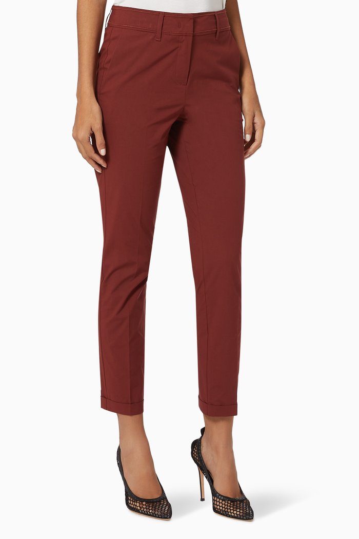 

Giambo Trousers in Stretch Cotton Poplin, Brown