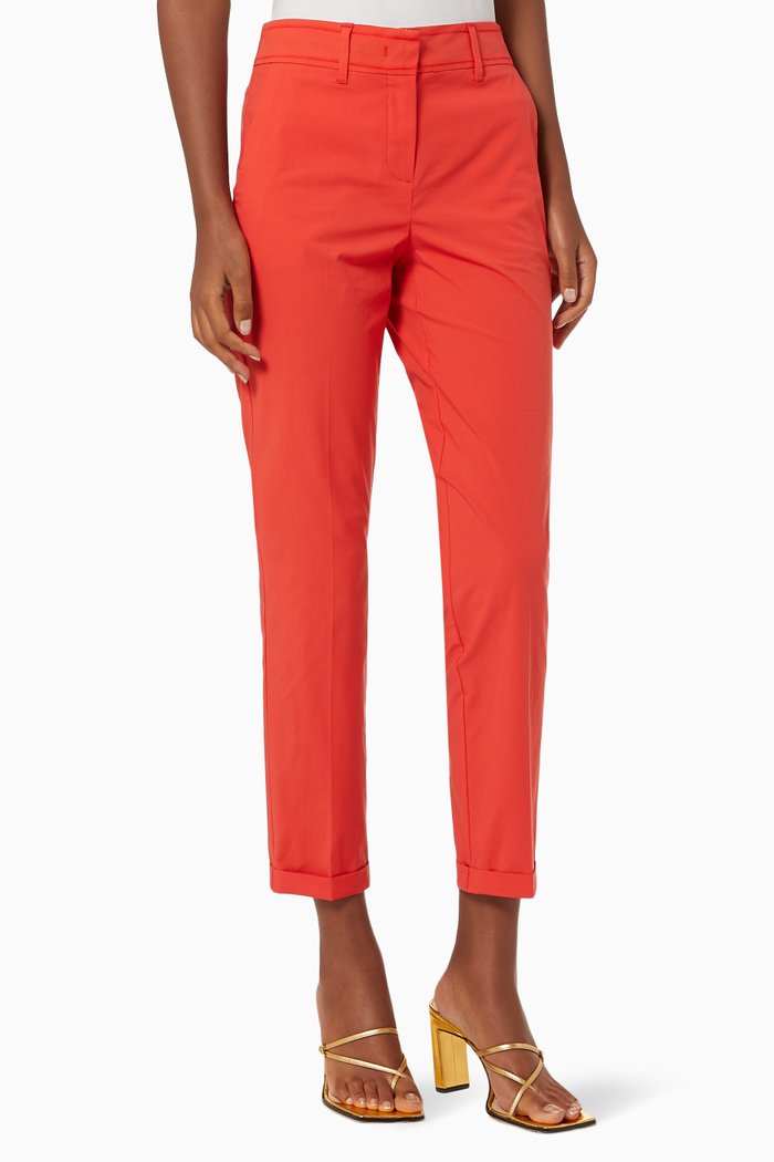 

Giambo Trousers in Stretch Cotton Poplin, Orange