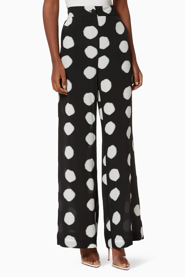 

Nastro Polka-dot Trousers in Muslin, Black