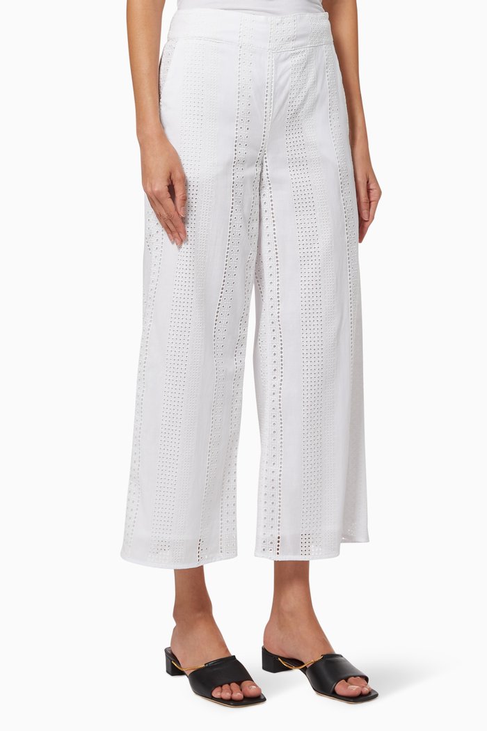 

Evelin Broderie Anglaise Pants in Muslin, White