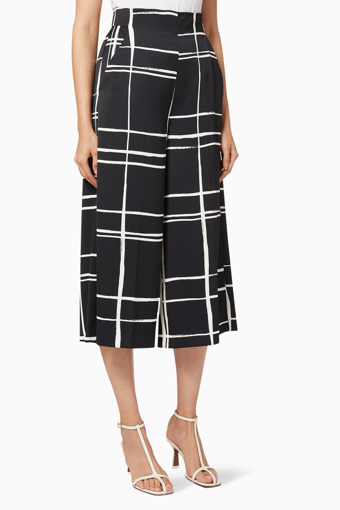 

Cacao Wide-Leg Crepe Trousers, Black