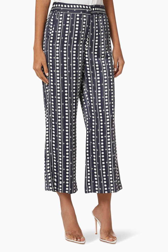 

Ione Printed Cropped Pants, Blue