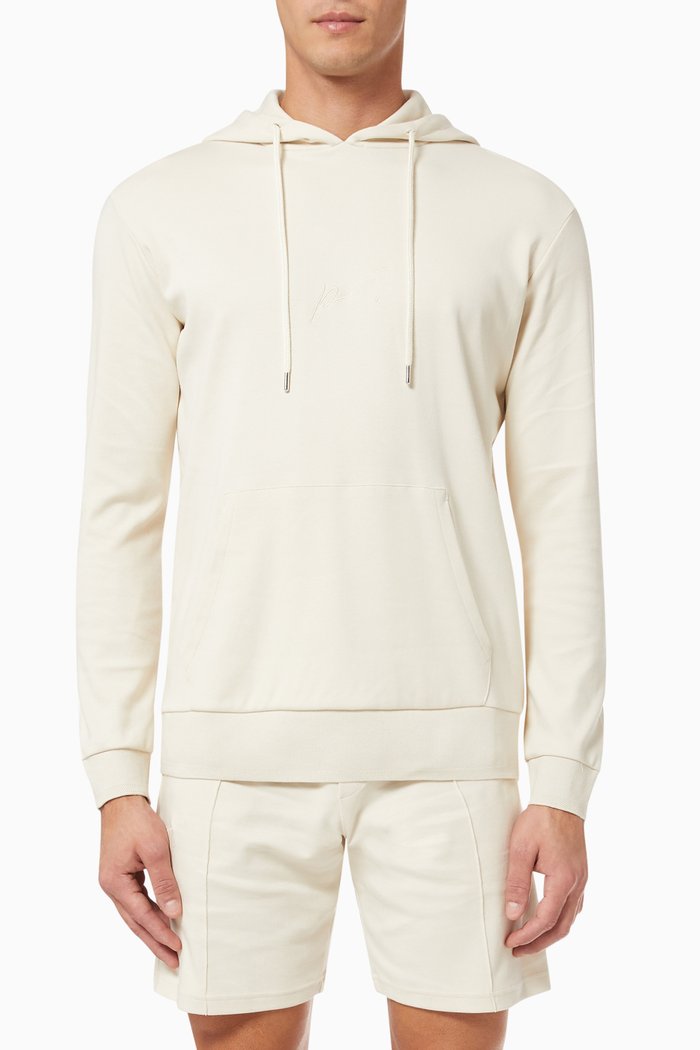 

Signature Logo Hoodie in Jersey, Neutral
