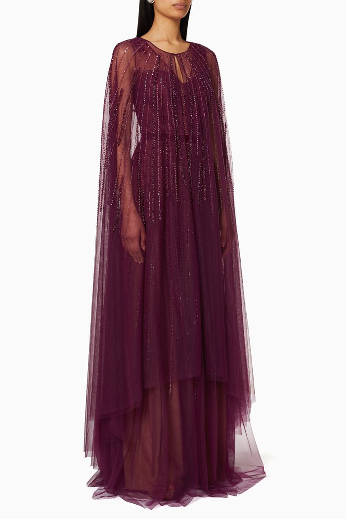 Shooting Star Beaded Cape, Purple
