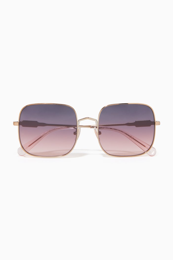 

Square Sunglasses in Metal, Rose gold