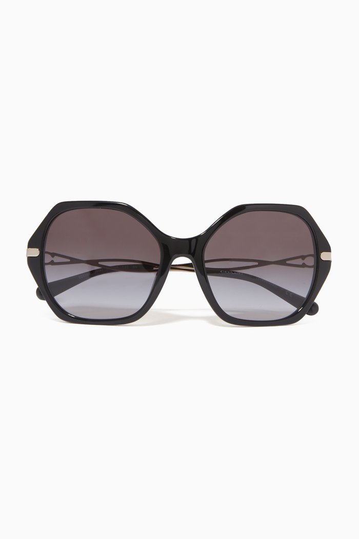 

Hexagonal Sunglasses in Acetate, Black