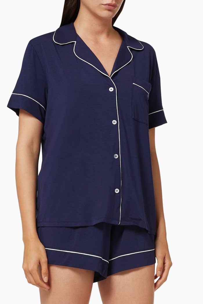 

Gisele Relaxed Pyjama Shirt & Shorts Set, Blue
