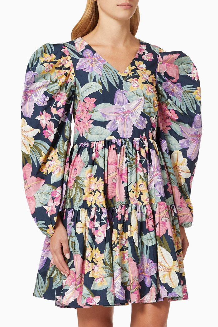 

Yaslio Floral Dress in Cotton, Multicolour