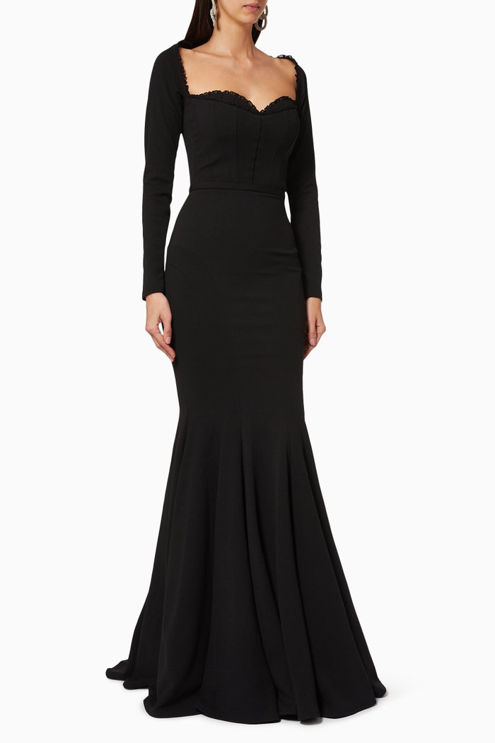 

Crepe Mermaid Dress, Black