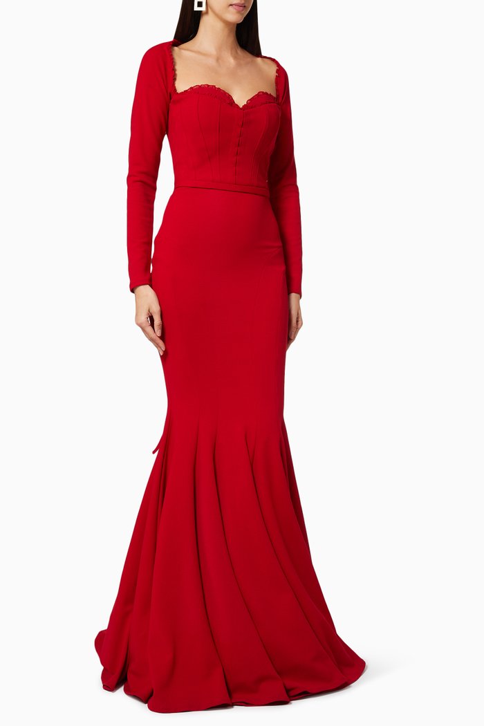 

Crepe Mermaid Dress, Red