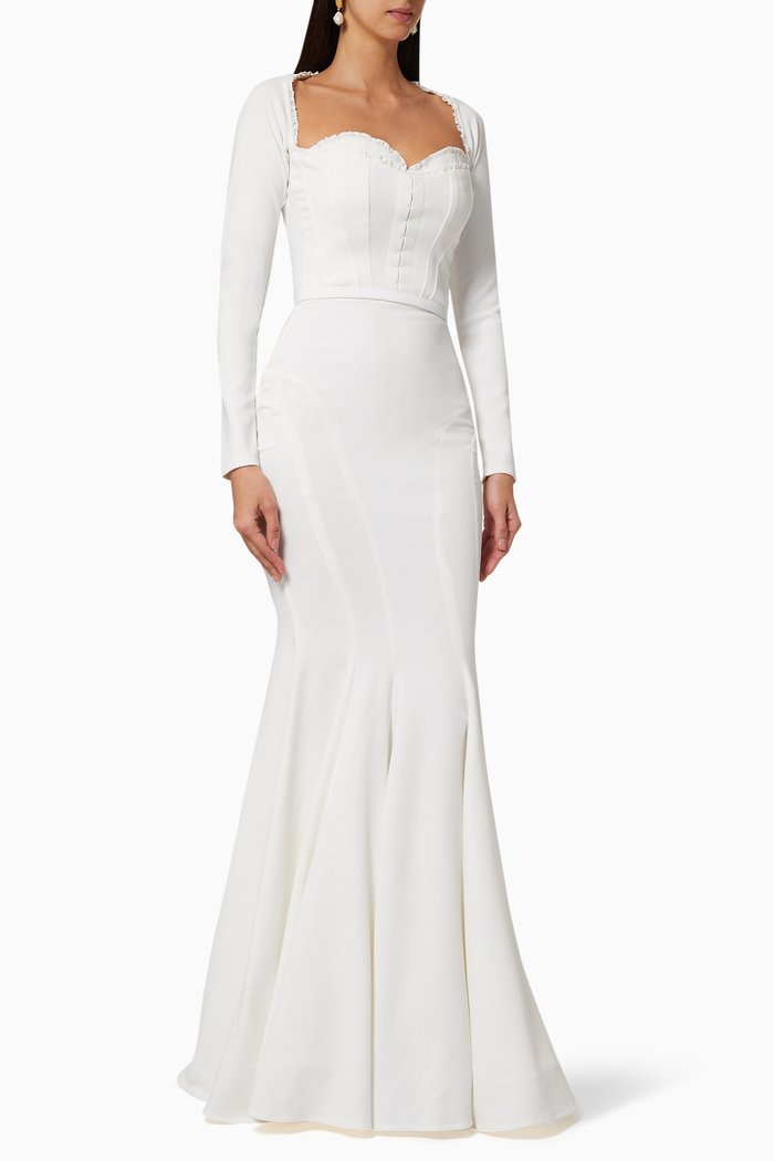

Crepe Mermaid Dress, White
