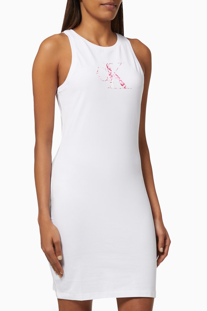 

Logo T-shirt Dress in Cotton, White