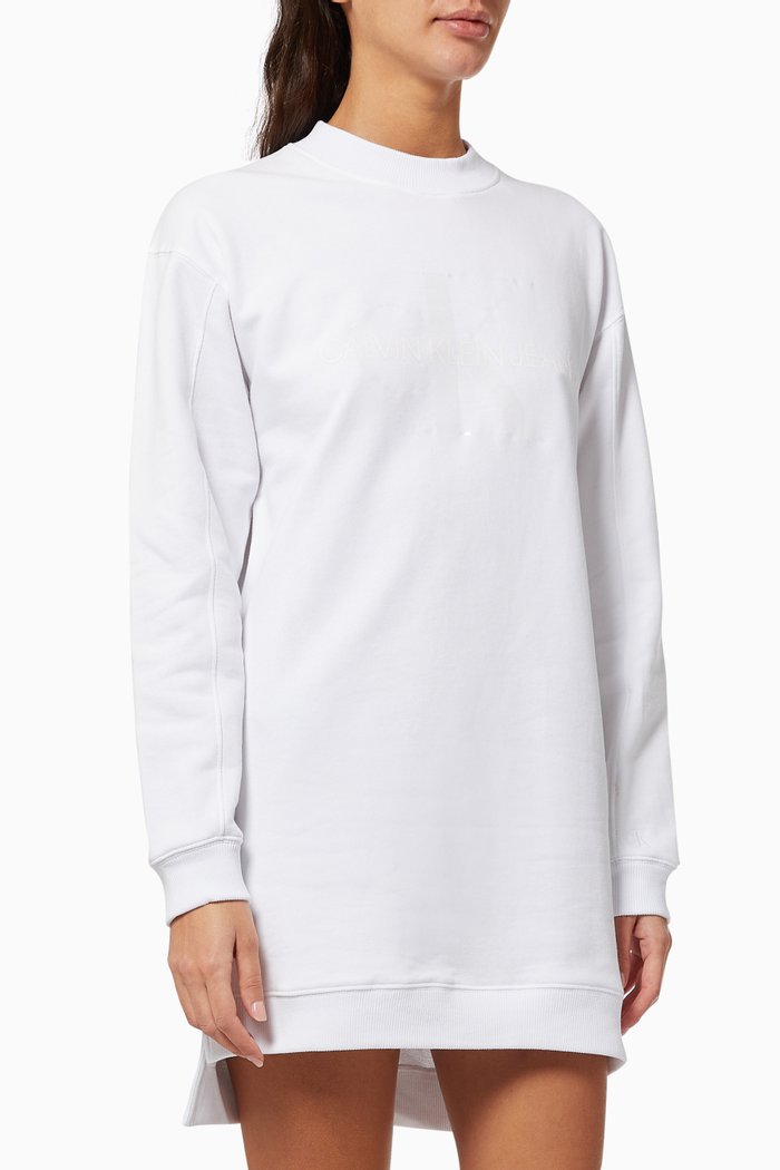 

Logo Sweatshirt Dress in Organic Cotton Terry, White