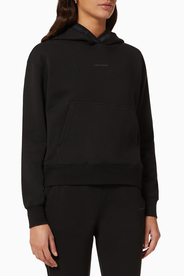 

Micro Logo Hoodie in Organic Cotton, Black