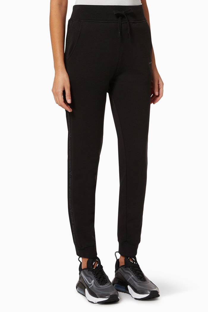 

Logo Trim Joggers in Organic Cotton, Black
