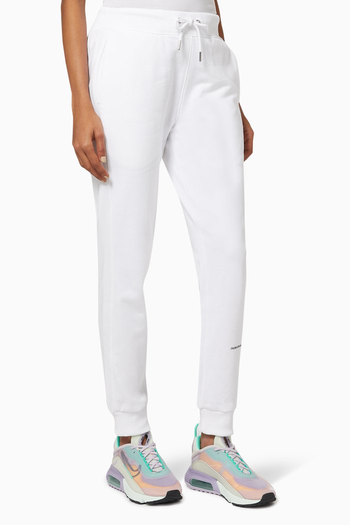 

Micro Branding Jogging Pants in Organic Cotton, White