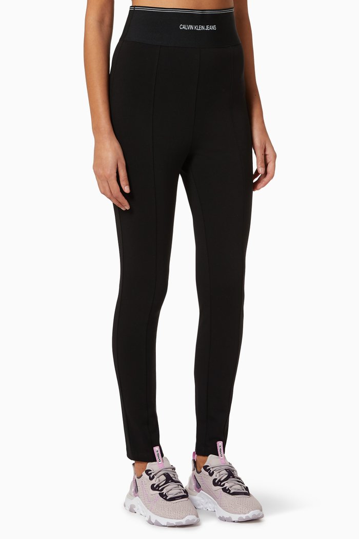 

Milano Logo Waistband Leggings in Jersey, Black