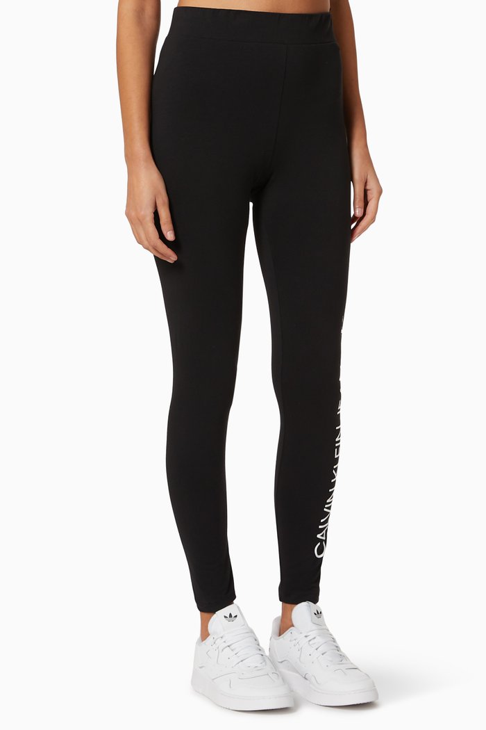 

Mirror Logo Leggings in Organic Cotton, Black