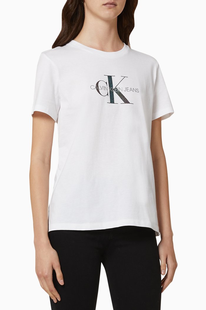 

Iridescent Logo Organic Cotton T-shirt, White