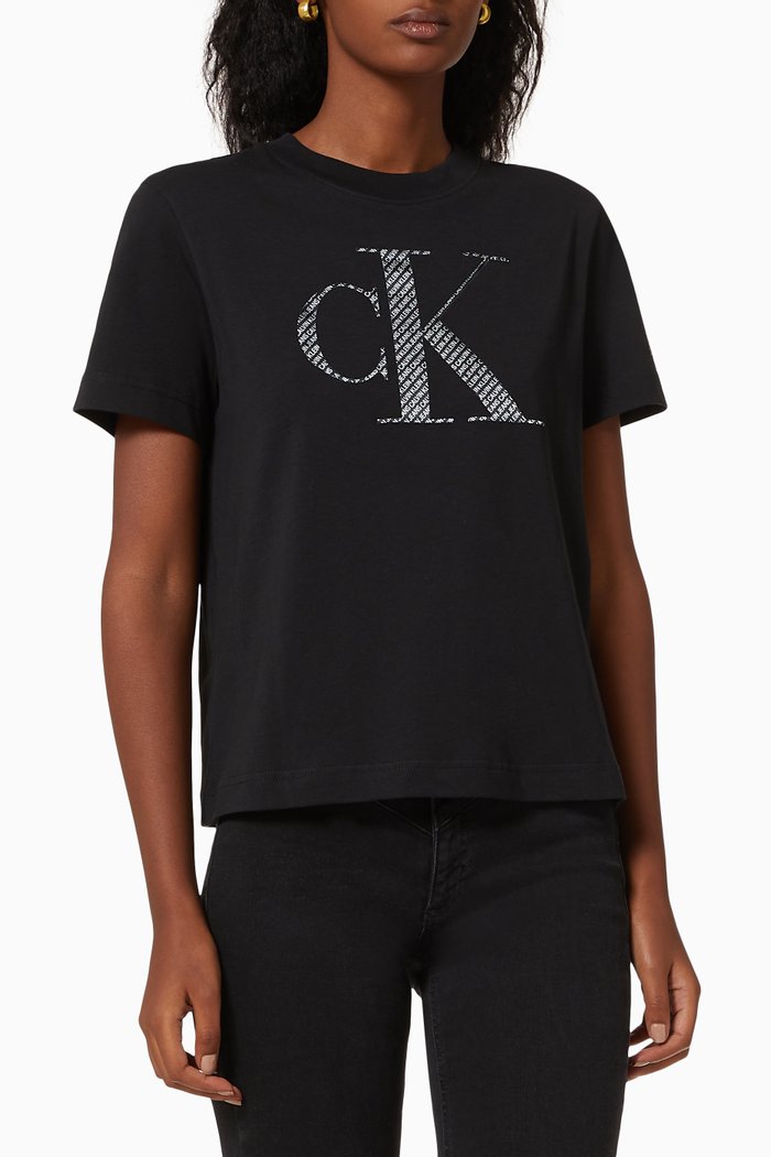 

Monogram T-shirt in Organic Cotton, Black