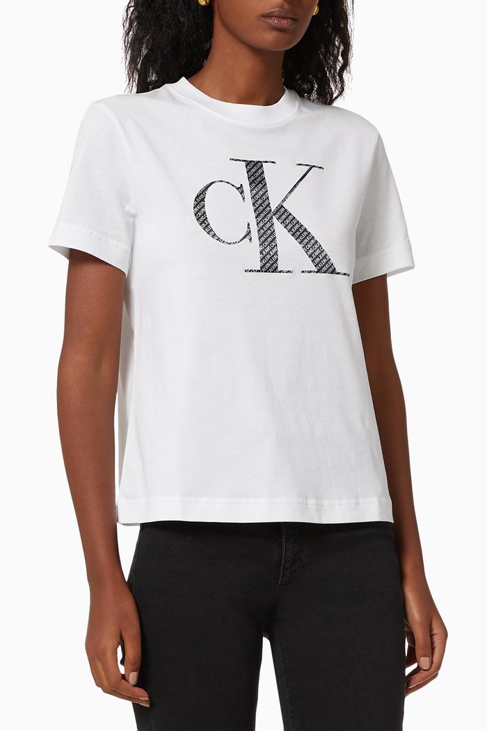 

Monogram T-shirt in Organic Cotton, White