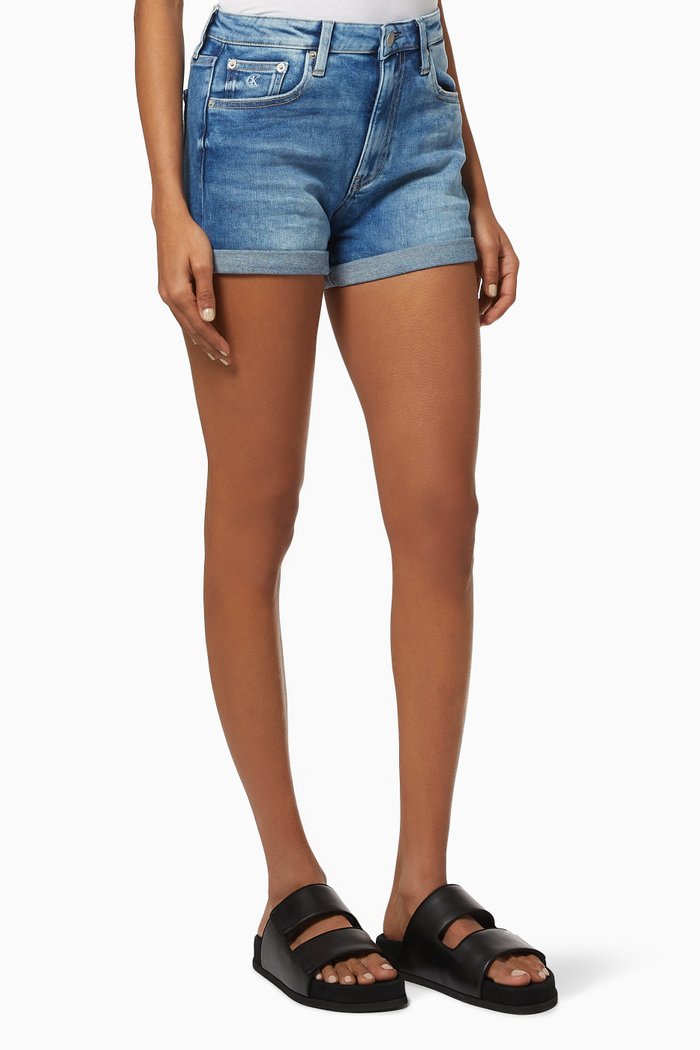 

Denim Shorts in Cotton, Blue