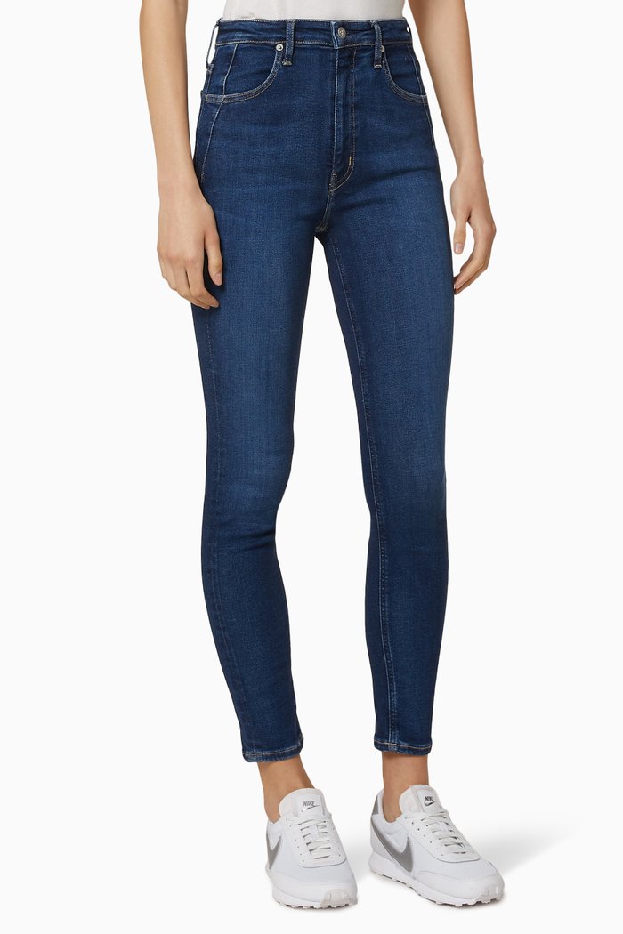 

High-waisted Skinny Denim Jeans, Blue