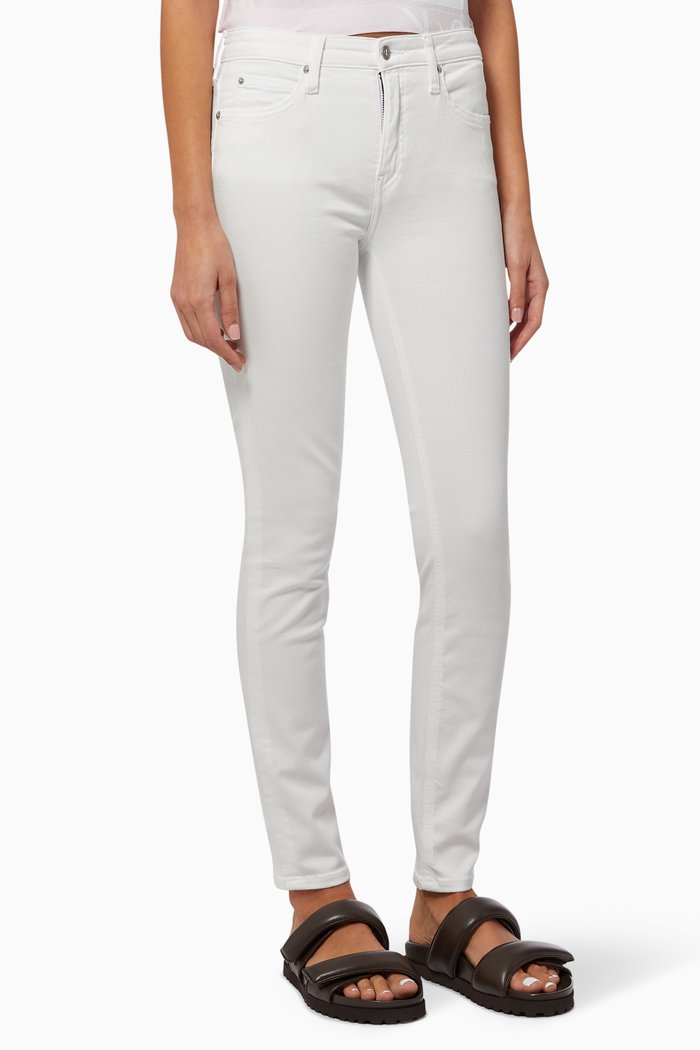 

Mid Rise Skinny Jeans in Cotton Stretch Denim, White