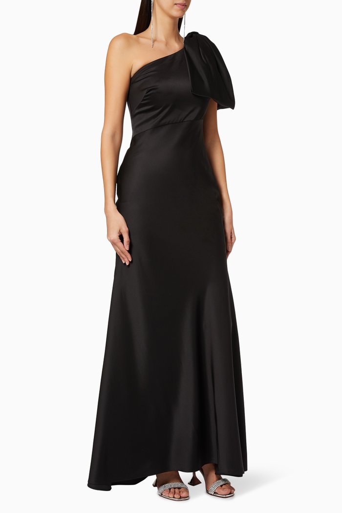 

Aubrey Satin Gown, Black
