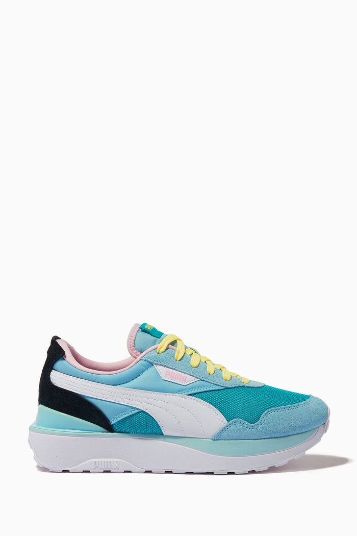 

Cruise Rider Sneakers in Mesh and Suede, Blue