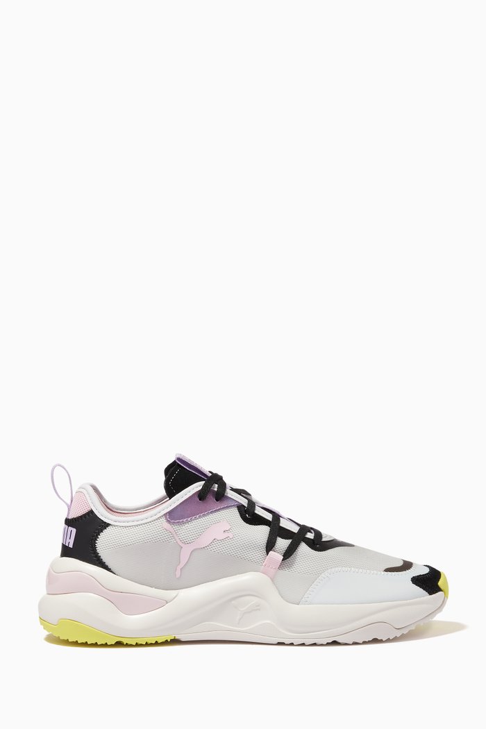 

Rise Rainbow Dash Sneakers in Mixed Leather, White