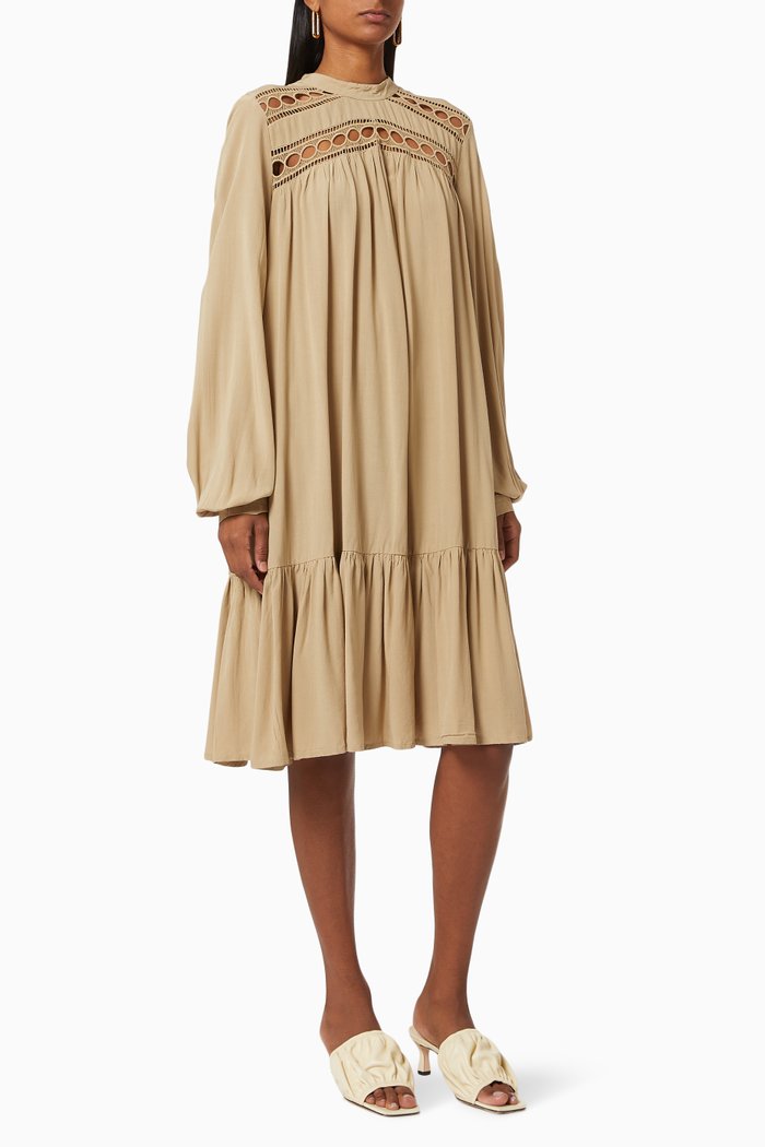 

Yasrotilla Embroidered Dress, Neutral