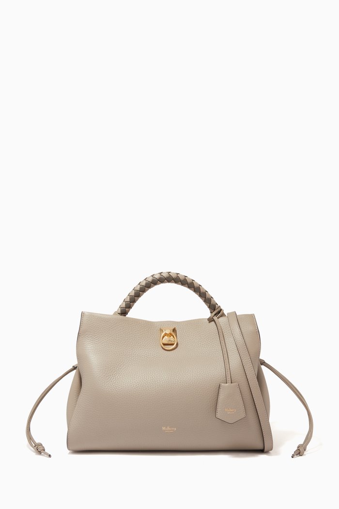 

Iris Tote Bag in Heavy Grain Leather, Grey