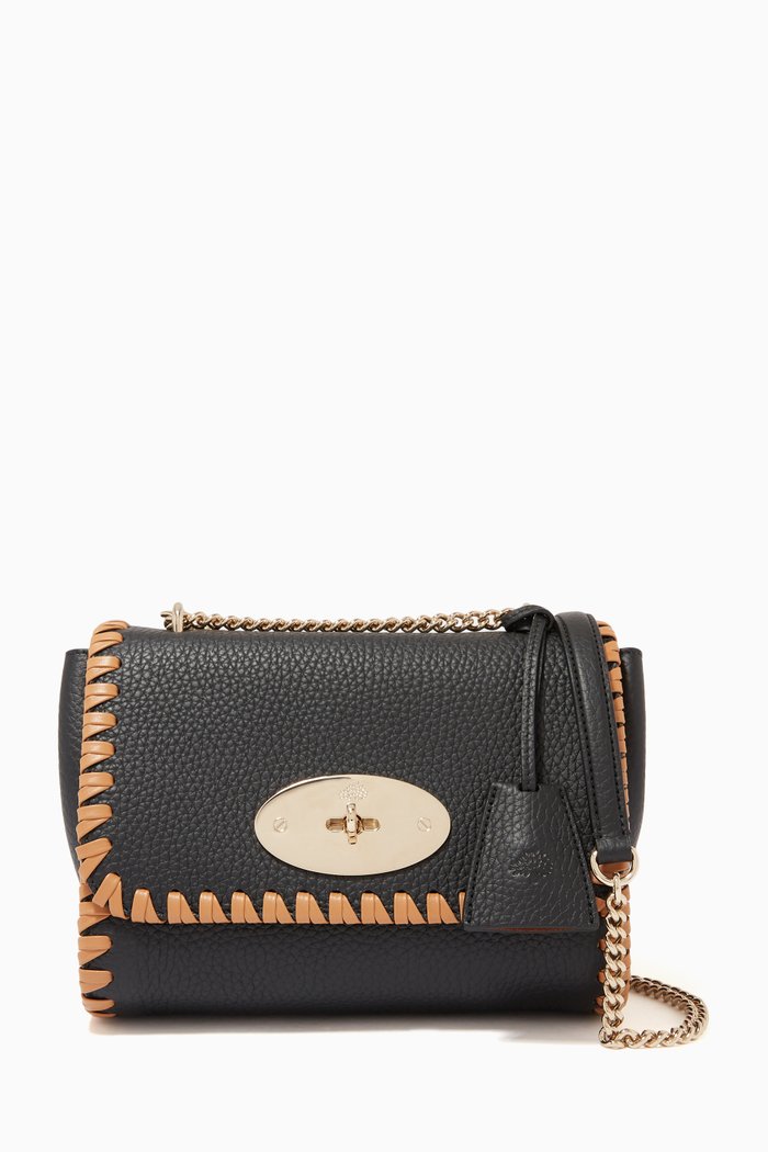 

Lily Braided Edge Shoulder Bag in Heavy Grain, Black