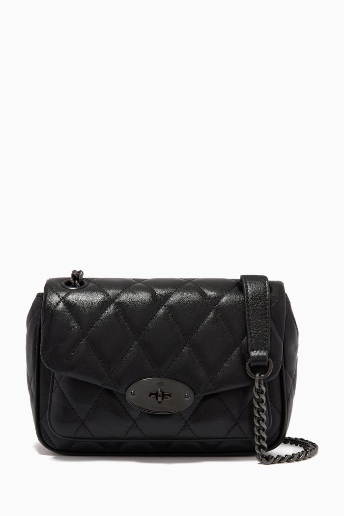 

Mini Darley Shoulder Bag in Quilted Shiny Calf Leather, Black