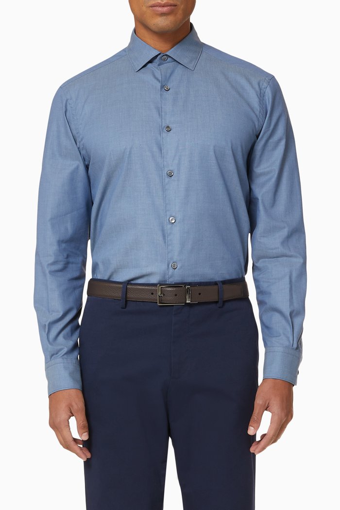 

Premium Cotton Shirt, Blue