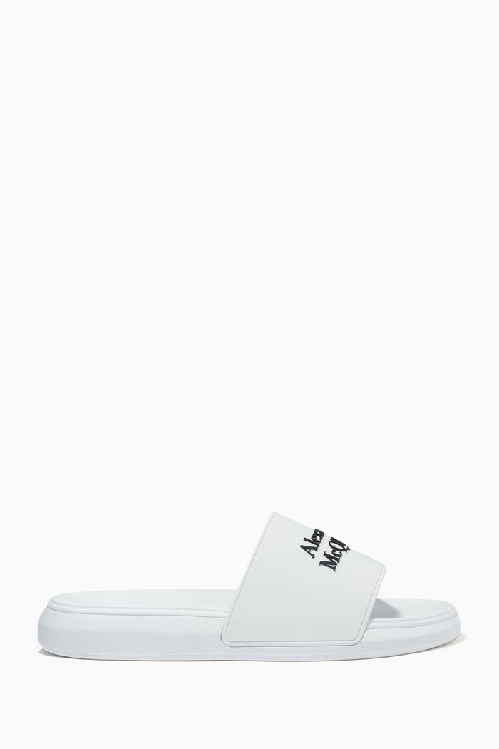 

Logo Pool Slides in Rubber, White